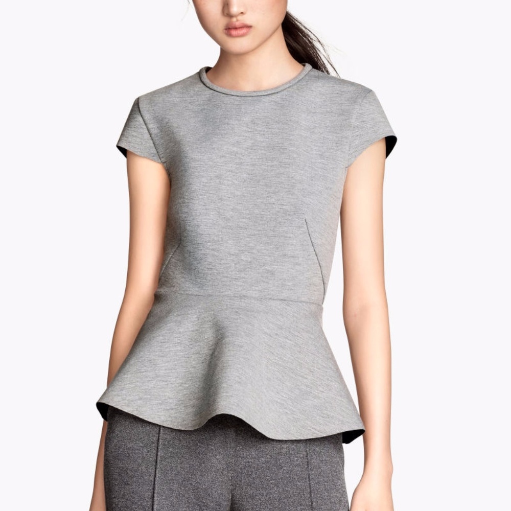 H&M Grey peplum top